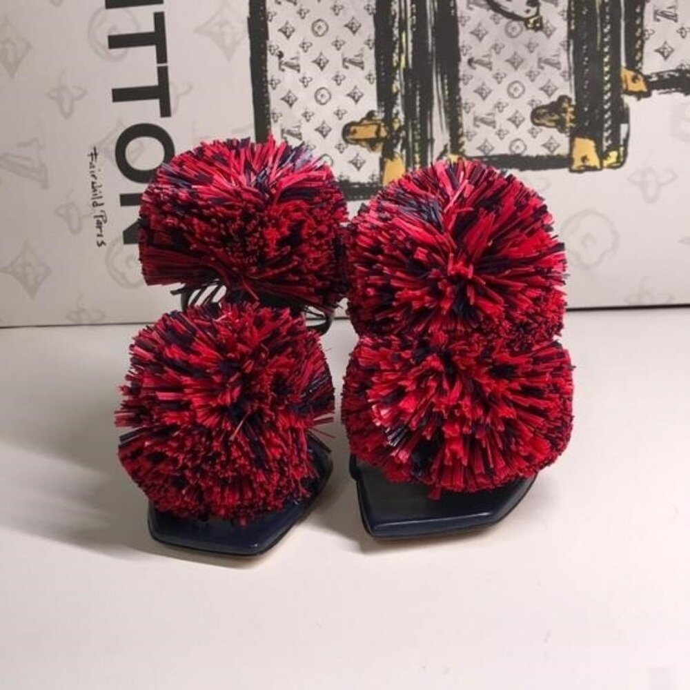 New Authentic Bottega Veneta 24S Lamb Leather Raffia Slides